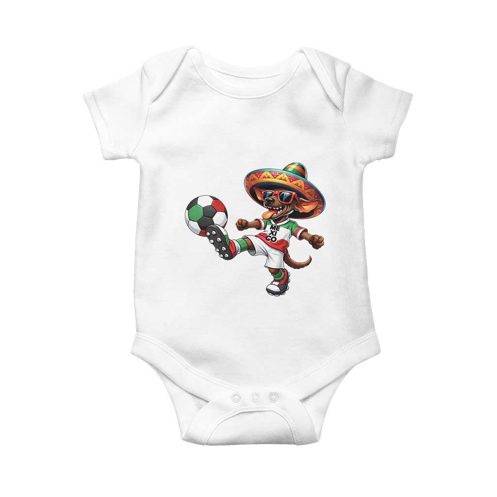 Funny Mexican Xolo Dog Playing Soccer Baby Onesie Football Fan Gift TS12 White Print Your Wear