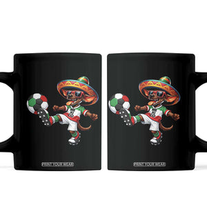 Funny Mexican Xolo Dog Playing Soccer Coffee Mug Football Fan Gift TS12 Black Print Your Wear