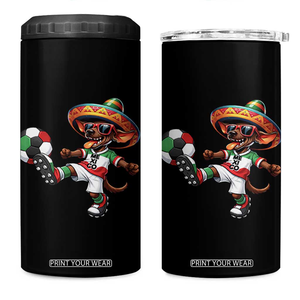 Funny Mexican Xolo Dog Playing Soccer 4 in 1 Can Cooler Tumbler Football Fan Gift TS12 One Size: 16 oz Black Print Your Wear