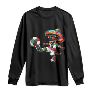 Funny Mexican Xolo Dog Playing Soccer Long Sleeve Shirt Football Fan Gift TS12 Black Print Your Wear