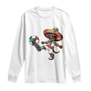Funny Mexican Xolo Dog Playing Soccer Long Sleeve Shirt Football Fan Gift TS12 White Print Your Wear
