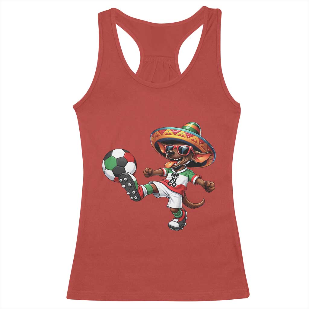 Funny Mexican Xolo Dog Playing Soccer Racerback Tank Top Football Fan Gift TS12 Red Print Your Wear