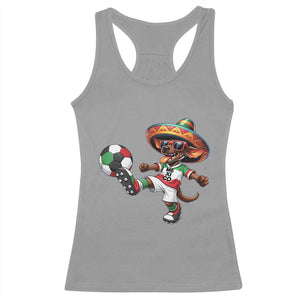 Funny Mexican Xolo Dog Playing Soccer Racerback Tank Top Football Fan Gift TS12 Sport Gray Print Your Wear