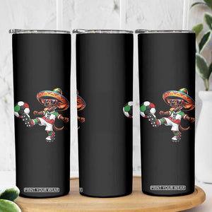 Funny Mexican Xolo Dog Playing Soccer Skinny Tumbler Football Fan Gift TS12 Print Your Wear
