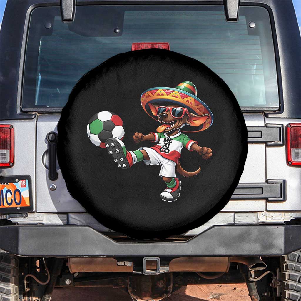 Funny Mexican Xolo Dog Playing Soccer Spare Tire Cover Football Fan Gift TS12 No hole Black Print Your Wear