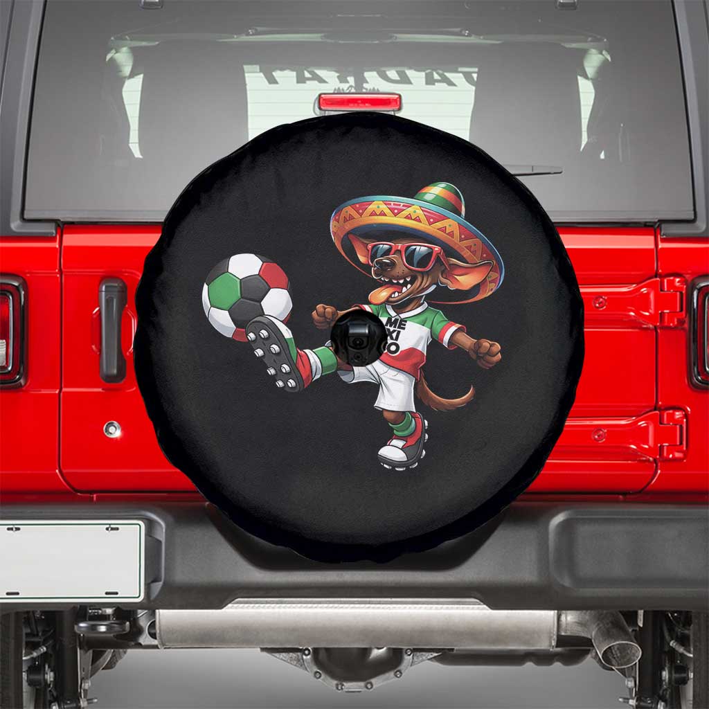 Funny Mexican Xolo Dog Playing Soccer Spare Tire Cover Football Fan Gift TS12 Black Print Your Wear