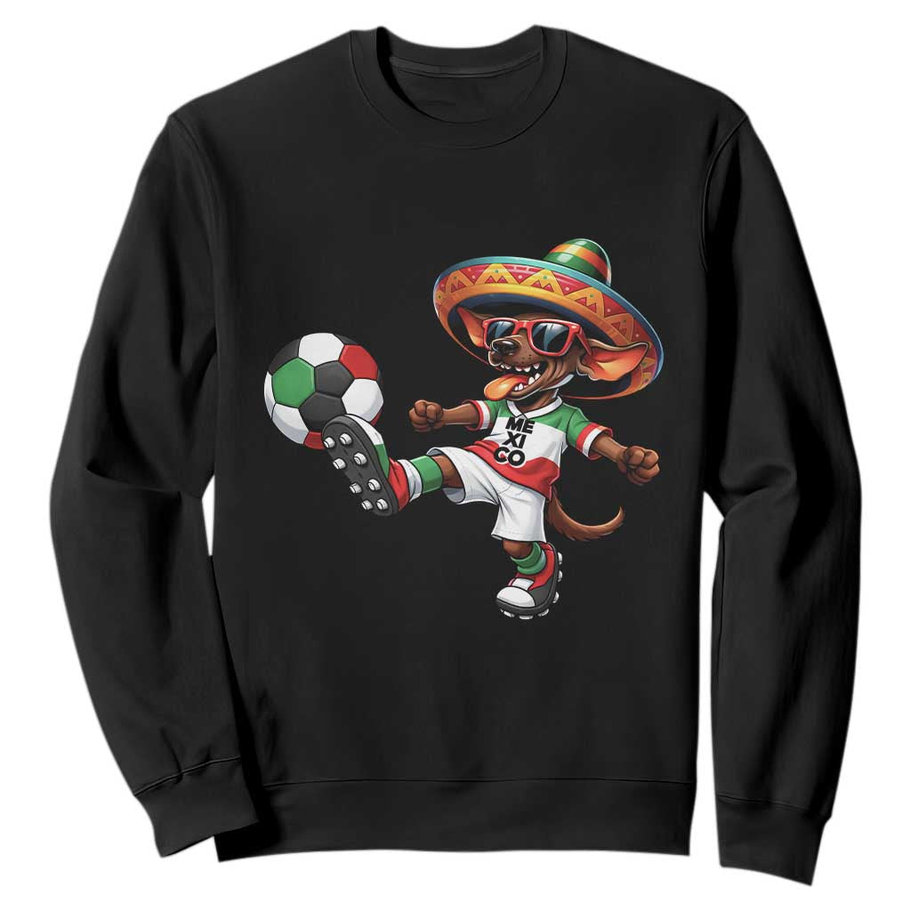 Funny Mexican Xolo Dog Playing Soccer Sweatshirt Football Fan Gift TS12 Black Print Your Wear