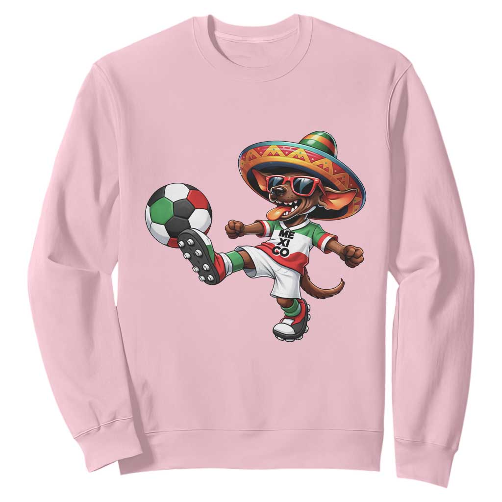 Funny Mexican Xolo Dog Playing Soccer Sweatshirt Football Fan Gift TS12 Light Pink Print Your Wear