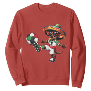 Funny Mexican Xolo Dog Playing Soccer Sweatshirt Football Fan Gift TS12 Red Print Your Wear