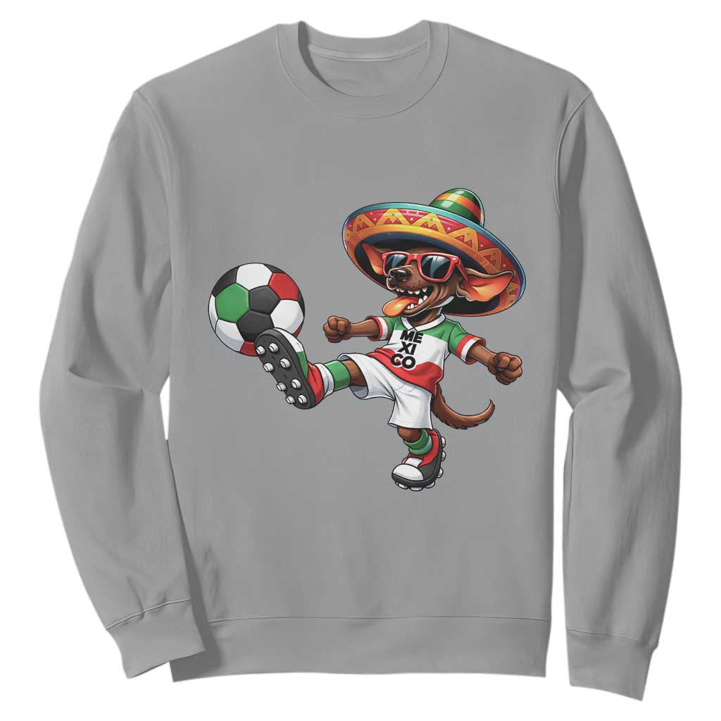 Funny Mexican Xolo Dog Playing Soccer Sweatshirt Football Fan Gift TS12 Sport Gray Print Your Wear