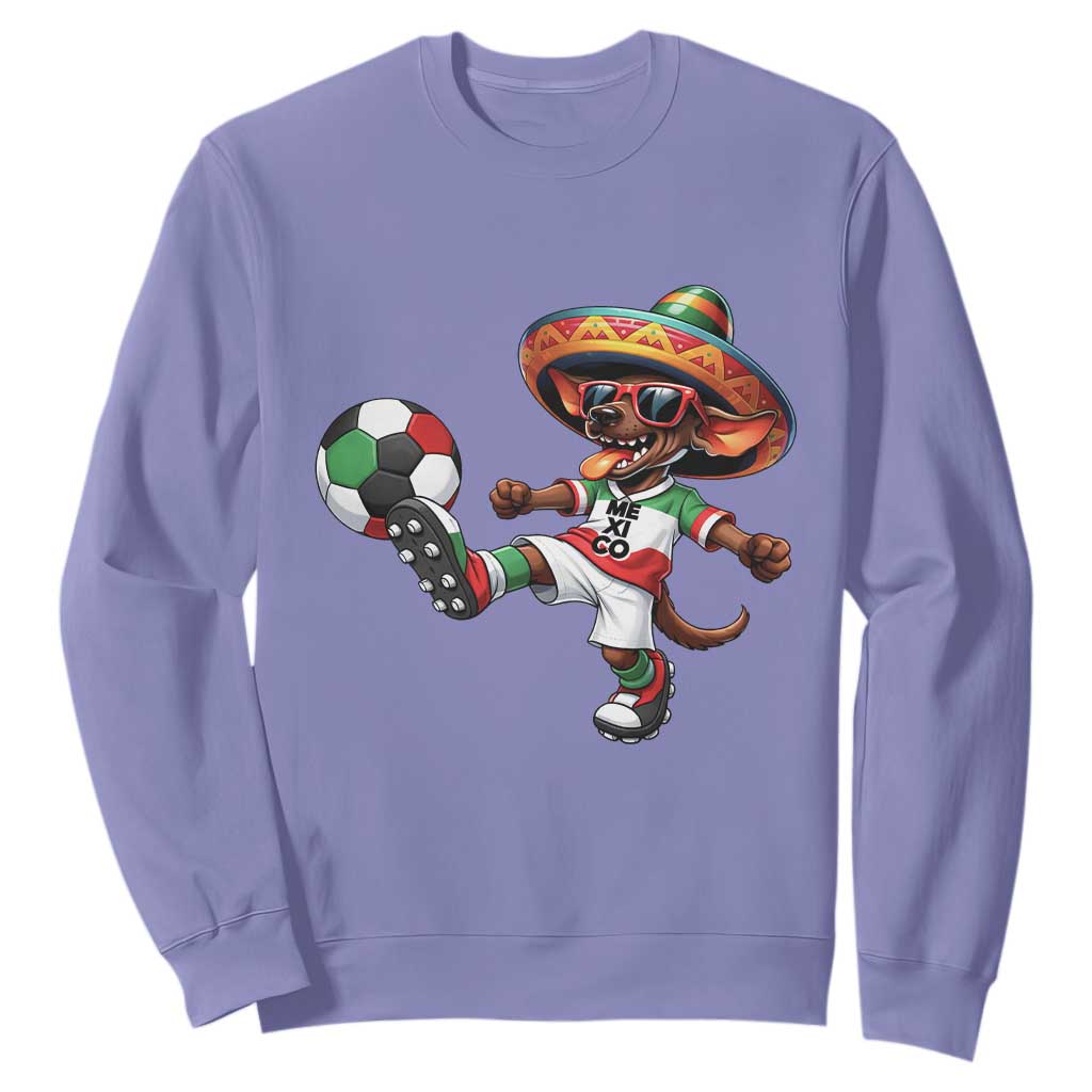 Funny Mexican Xolo Dog Playing Soccer Sweatshirt Football Fan Gift TS12 Violet Print Your Wear
