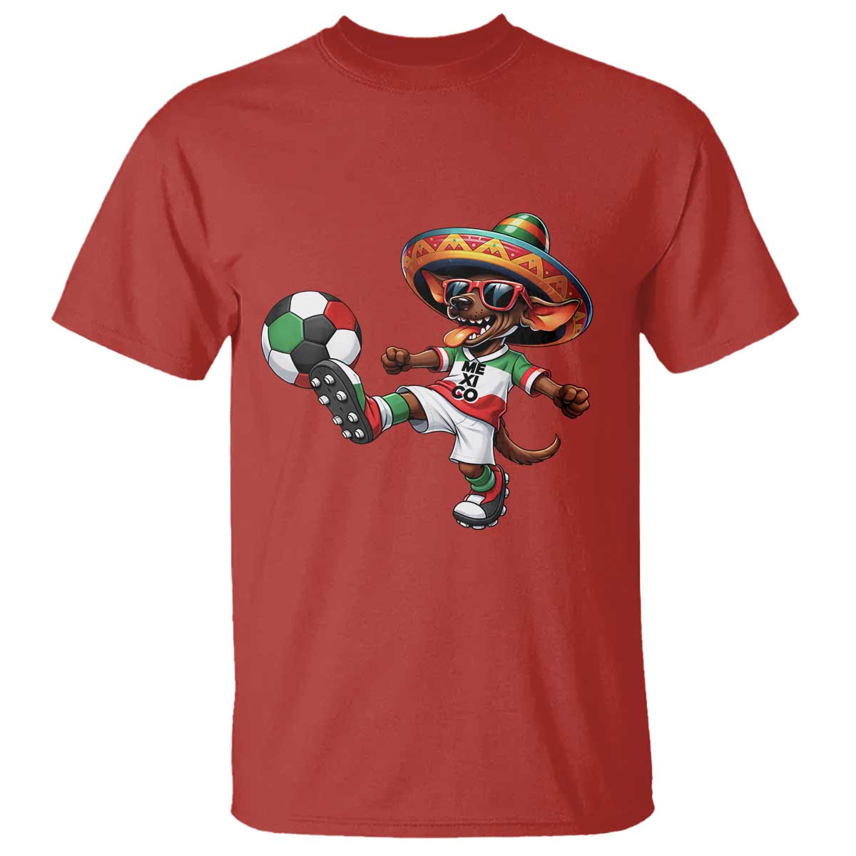 Funny Mexican Xolo Dog Playing Soccer T Shirt Football Fan Gift TS12 Red Print Your Wear
