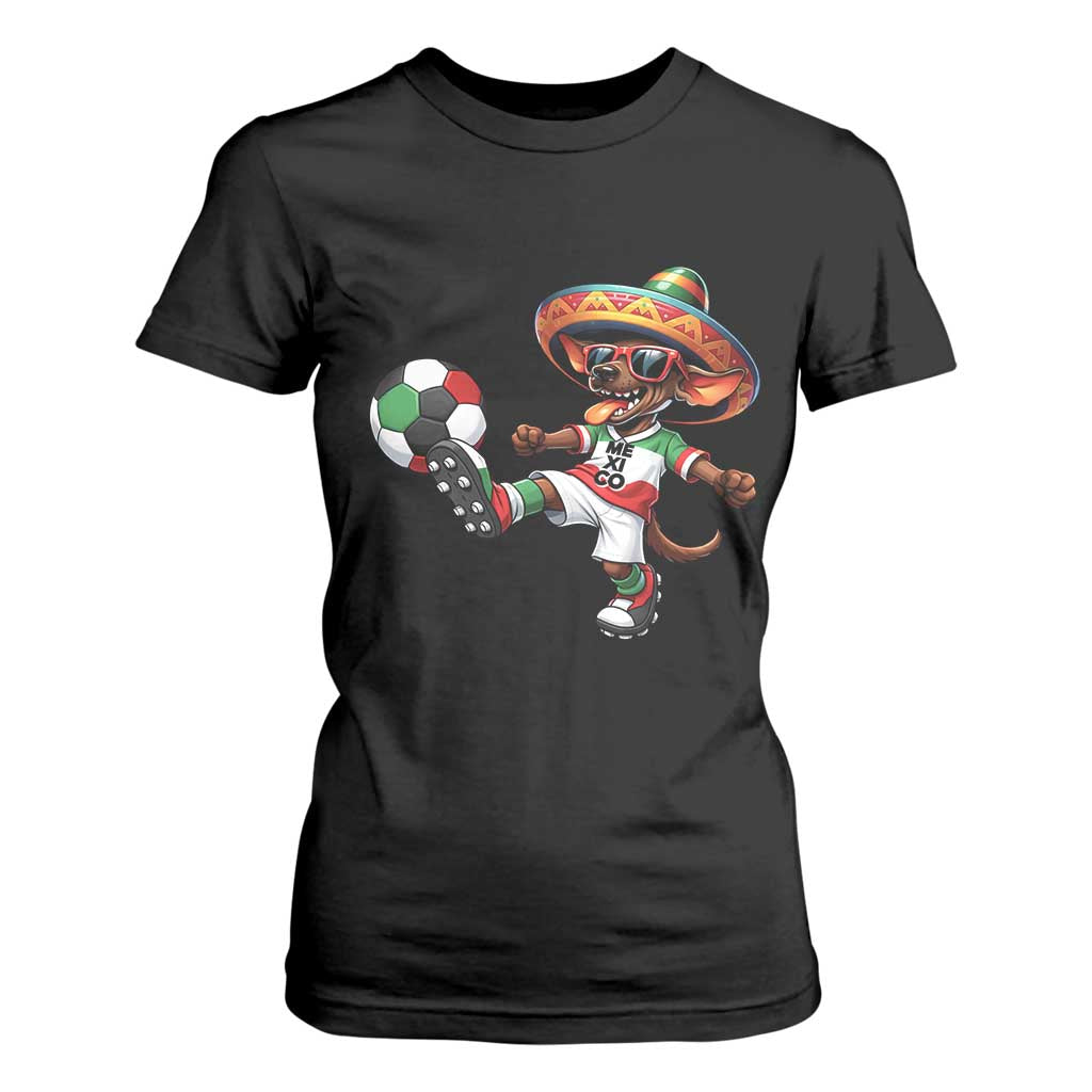 Funny Mexican Xolo Dog Playing Soccer T Shirt For Women Football Fan Gift TS12 Black Print Your Wear