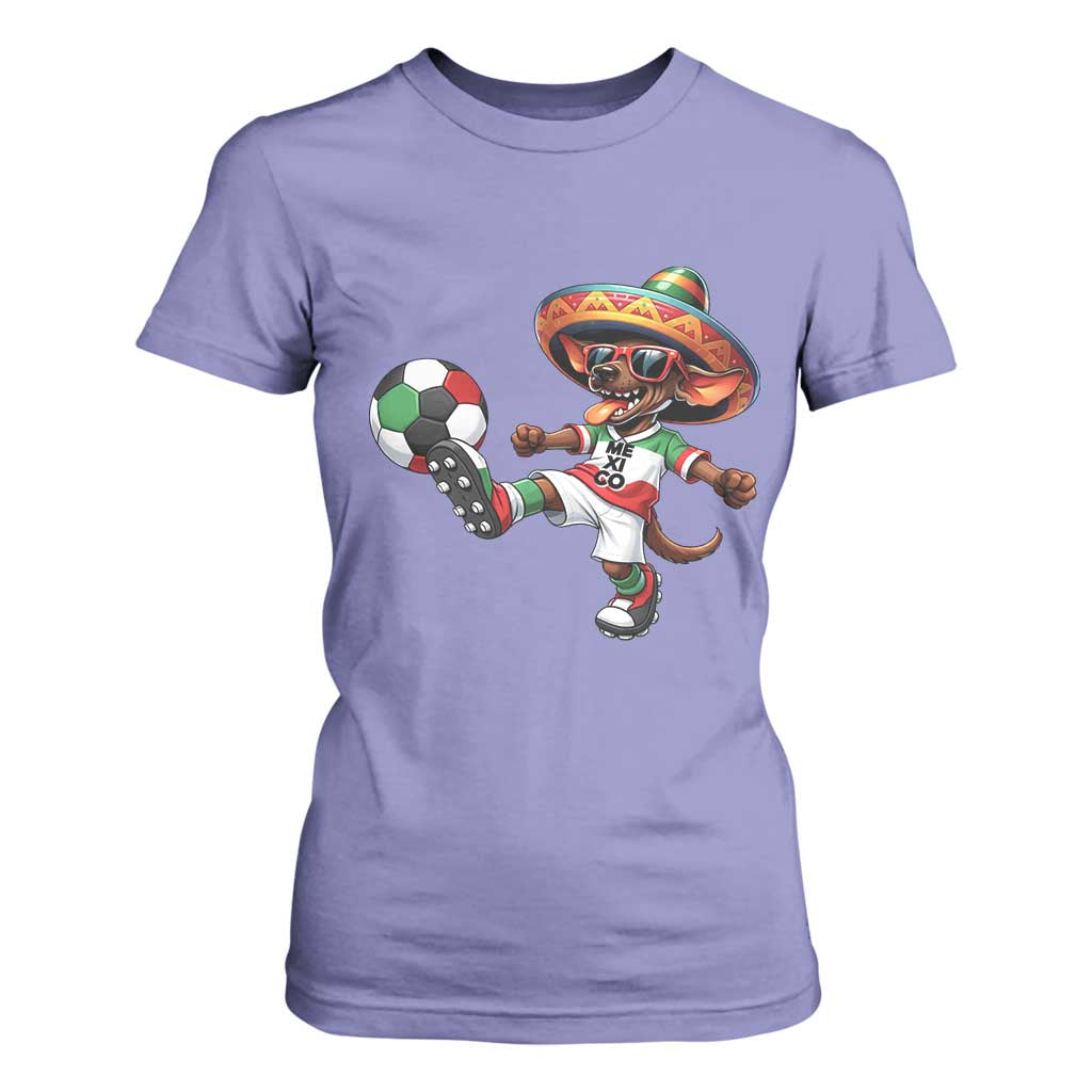 Funny Mexican Xolo Dog Playing Soccer T Shirt For Women Football Fan Gift TS12 Violet Print Your Wear