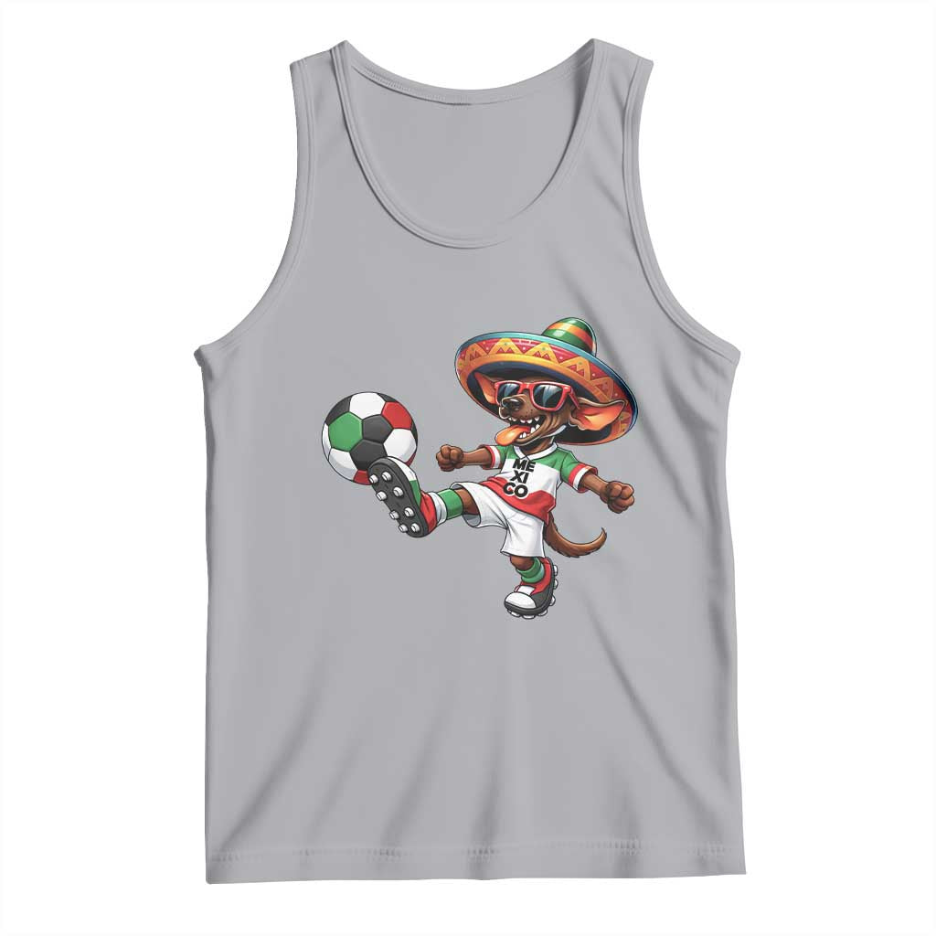 Funny Mexican Xolo Dog Playing Soccer Tank Top Football Fan Gift TS12 Athletic Heather Print Your Wear