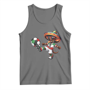 Funny Mexican Xolo Dog Playing Soccer Tank Top Football Fan Gift TS12 Black Heather Print Your Wear