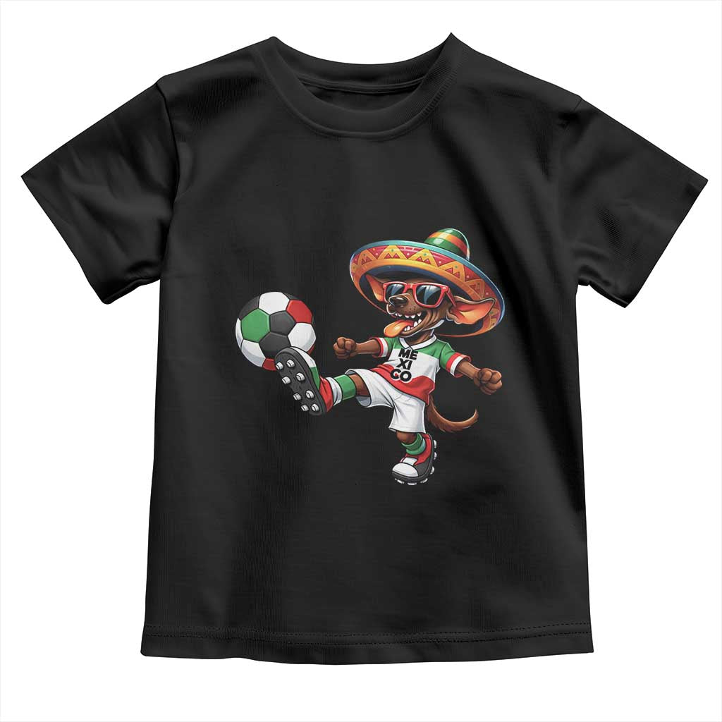 Funny Mexican Xolo Dog Playing Soccer Toddler T Shirt Football Fan Gift TS12 Black Print Your Wear