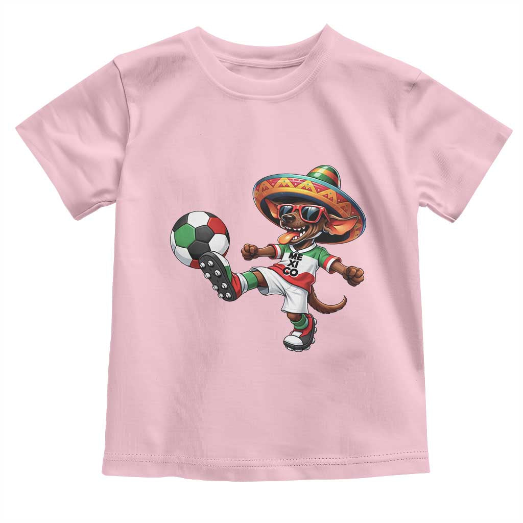 Funny Mexican Xolo Dog Playing Soccer Toddler T Shirt Football Fan Gift TS12 Light Pink Print Your Wear