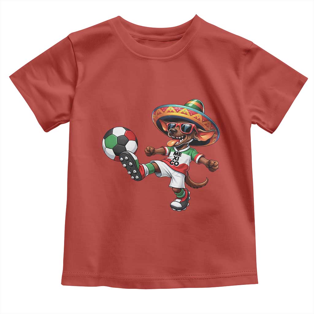 Funny Mexican Xolo Dog Playing Soccer Toddler T Shirt Football Fan Gift TS12 Red Print Your Wear