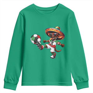 Funny Mexican Xolo Dog Playing Soccer Youth Sweatshirt Football Fan Gift TS12 Irish Green Print Your Wear