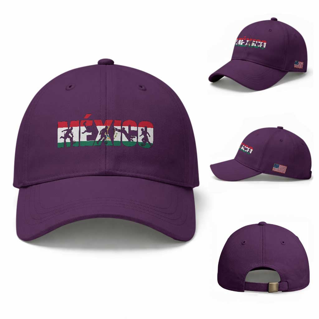 Mexico Soccer Lover Baseball Cap World Football Fan Gift TS12 Baseball Cap Universal Fit Purple Print Your Wear