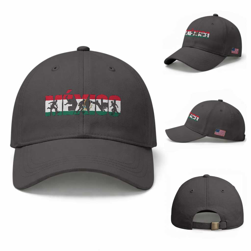 Mexico Soccer Lover Baseball Cap World Football Fan Gift TS12 Baseball Cap Universal Fit Dark Gray Print Your Wear
