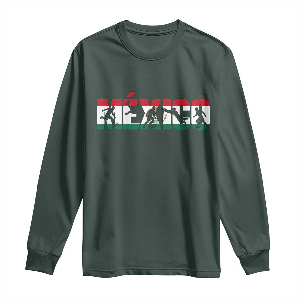 Mexico Soccer Lover Long Sleeve Shirt World Football Fan Gift TS12 Dark Forest Green Print Your Wear