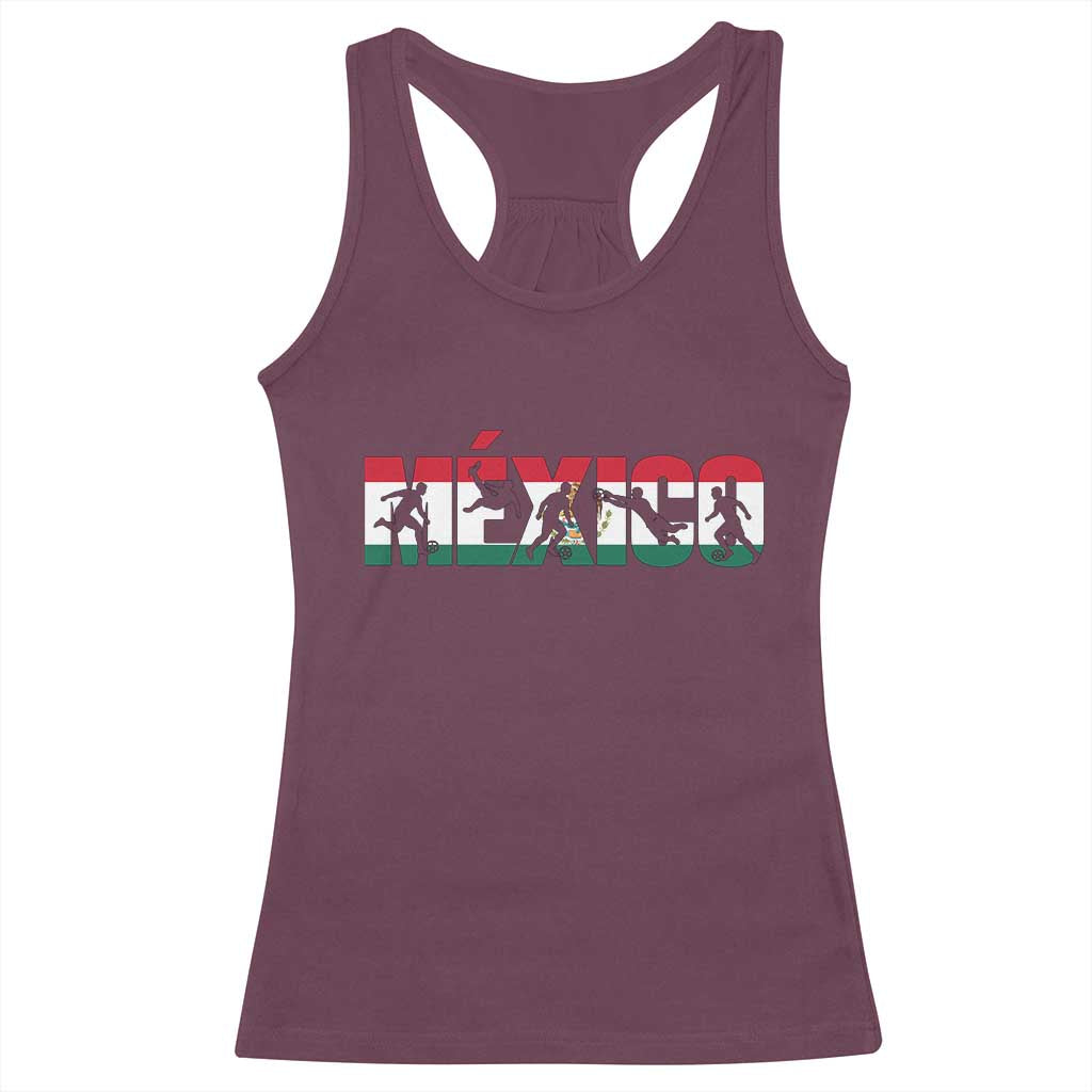 Mexico Soccer Lover Racerback Tank Top World Football Fan Gift TS12 Maroon Print Your Wear