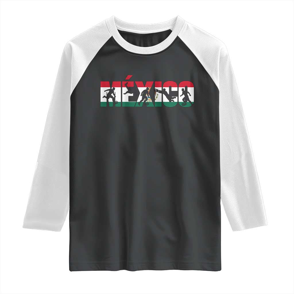 Mexico Soccer Lover Raglan Shirt World Football Fan Gift TS12 Black White Print Your Wear