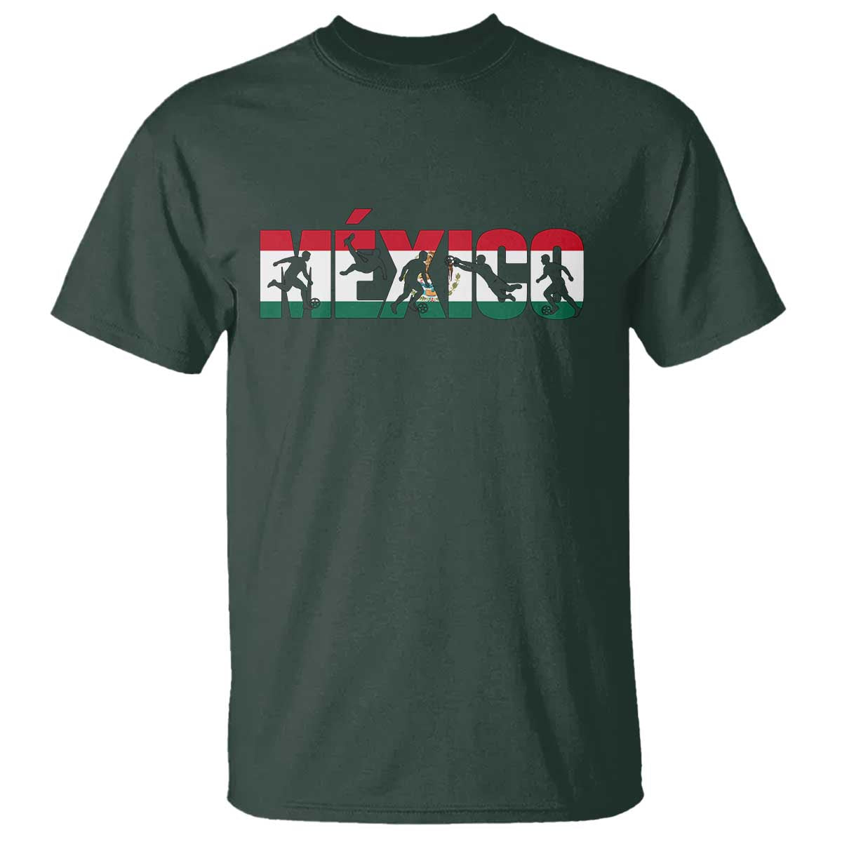 Mexico Soccer Lover T Shirt World Football Fan Gift TS12 Dark Forest Green Print Your Wear