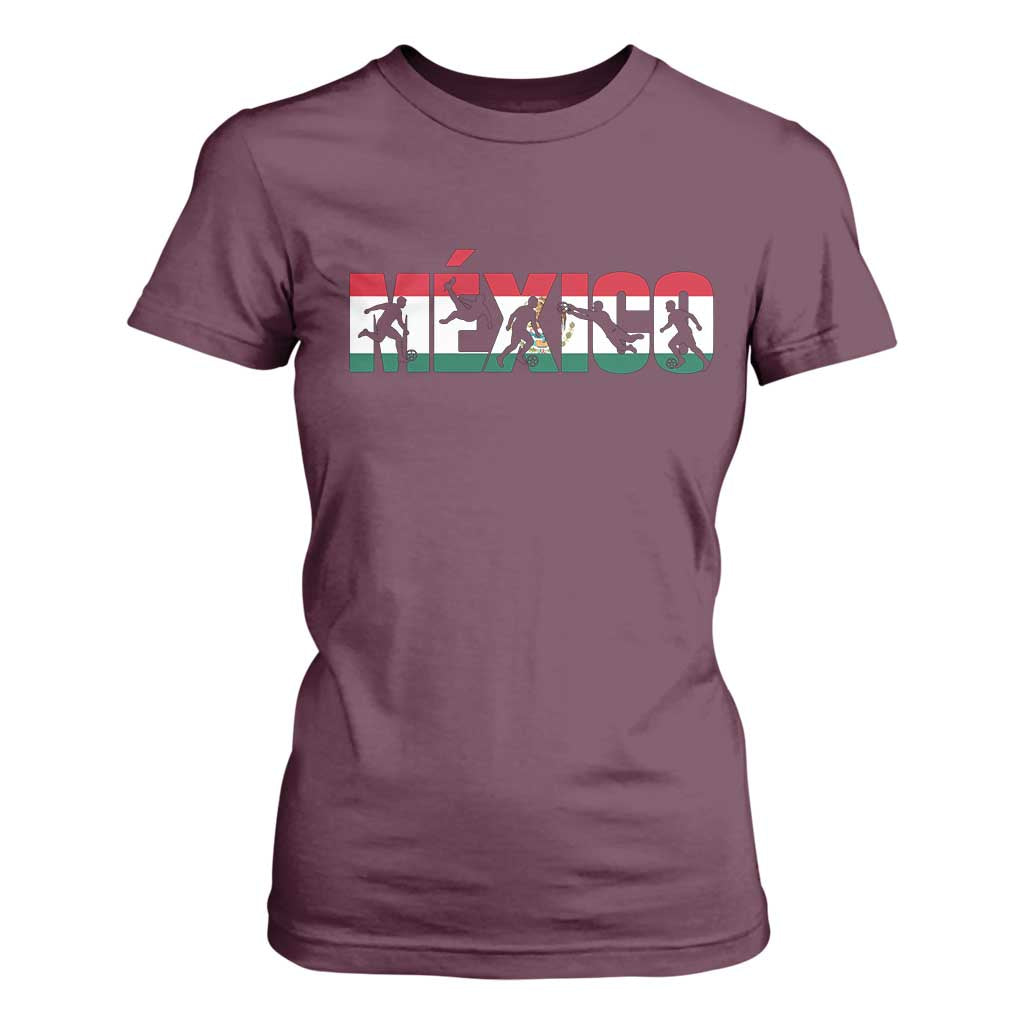Mexico Soccer Lover T Shirt For Women World Football Fan Gift TS12 Maroon Print Your Wear