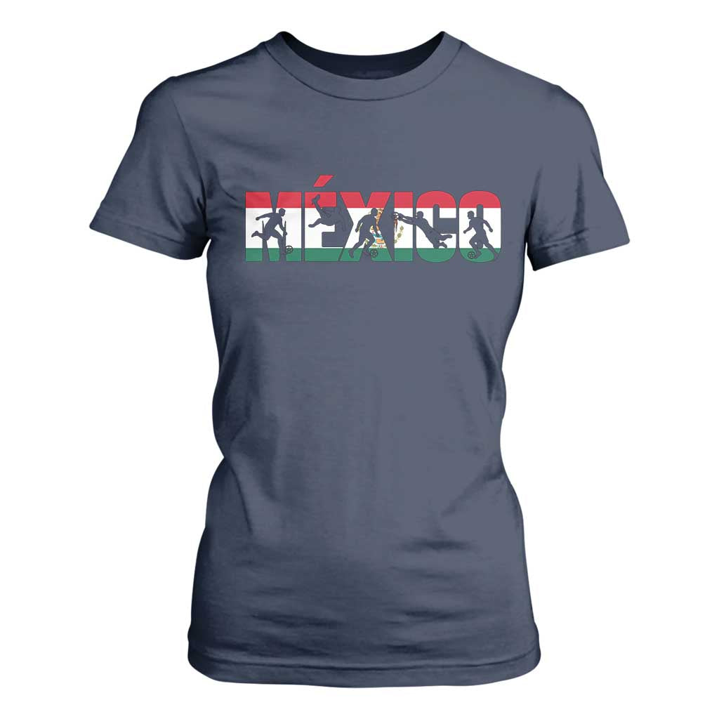 Mexico Soccer Lover T Shirt For Women World Football Fan Gift TS12 Navy Print Your Wear