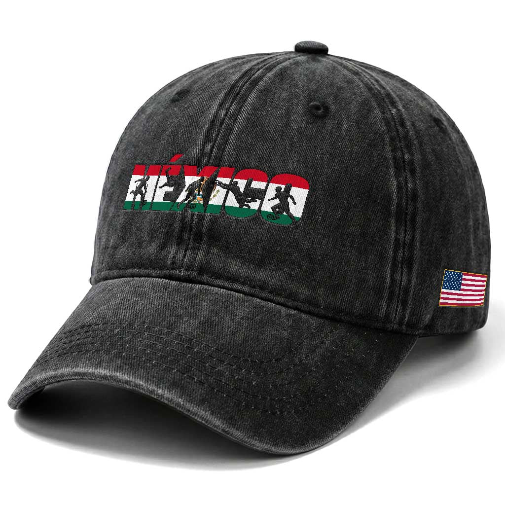 Mexico Soccer Lover Washed Cotton Baseball Cap World Football Fan Gift TS12 Print Your Wear