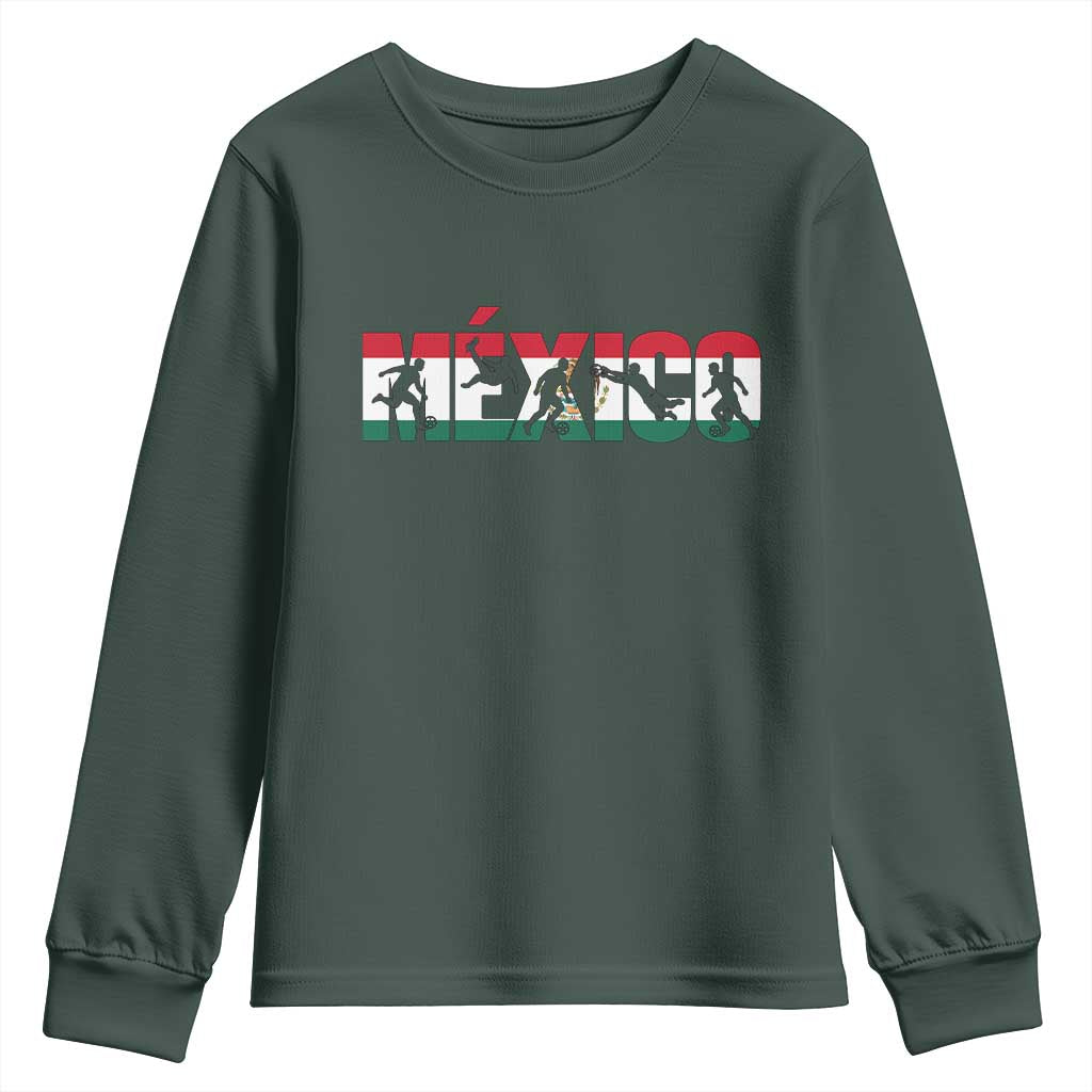 Mexico Soccer Lover Youth Sweatshirt World Football Fan Gift TS12 Dark Forest Green Print Your Wear