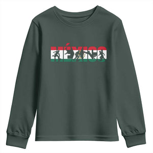 Mexico Soccer Lover Youth Sweatshirt World Football Fan Gift TS12 Dark Forest Green Print Your Wear