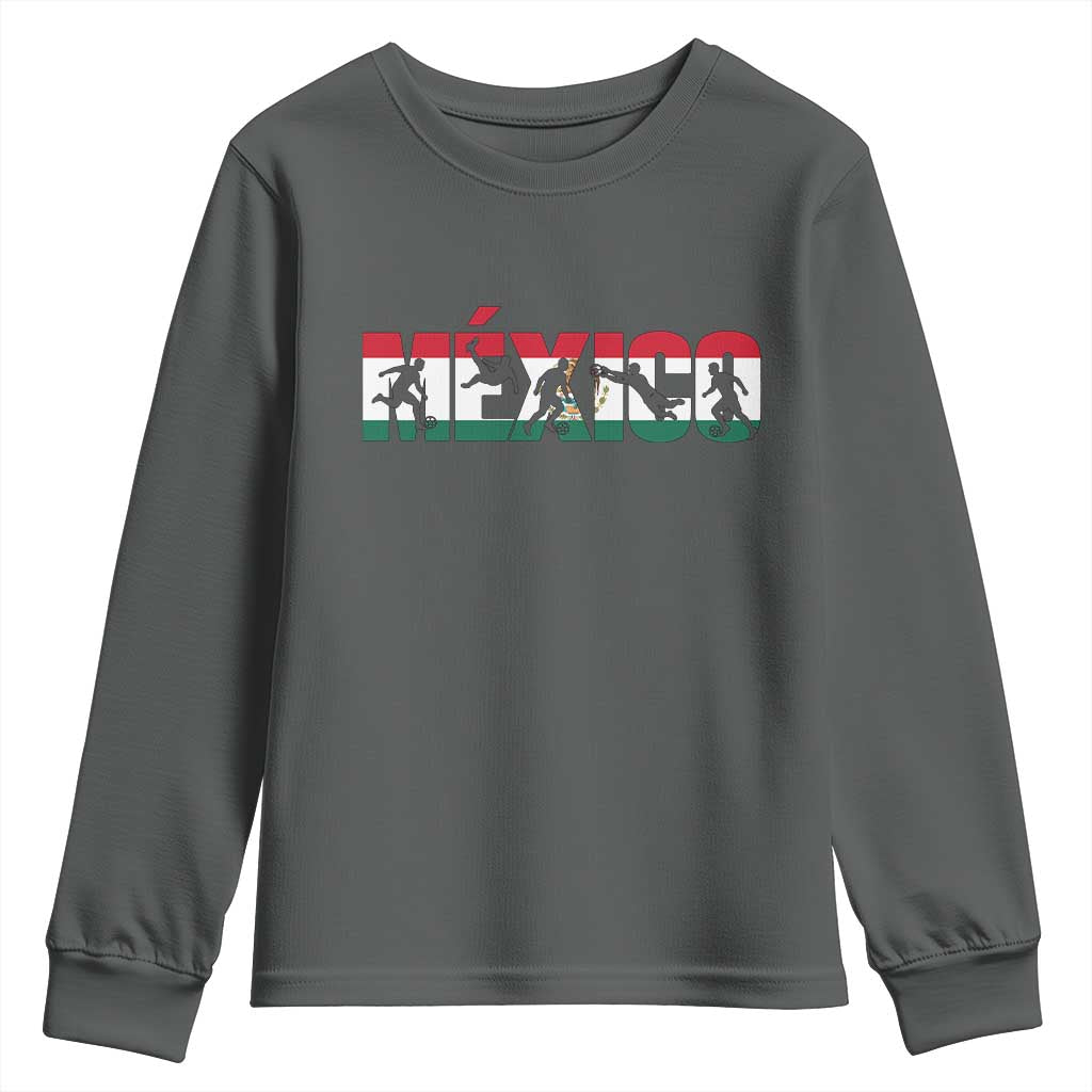 Mexico Soccer Lover Youth Sweatshirt World Football Fan Gift TS12 Dark Heather Print Your Wear