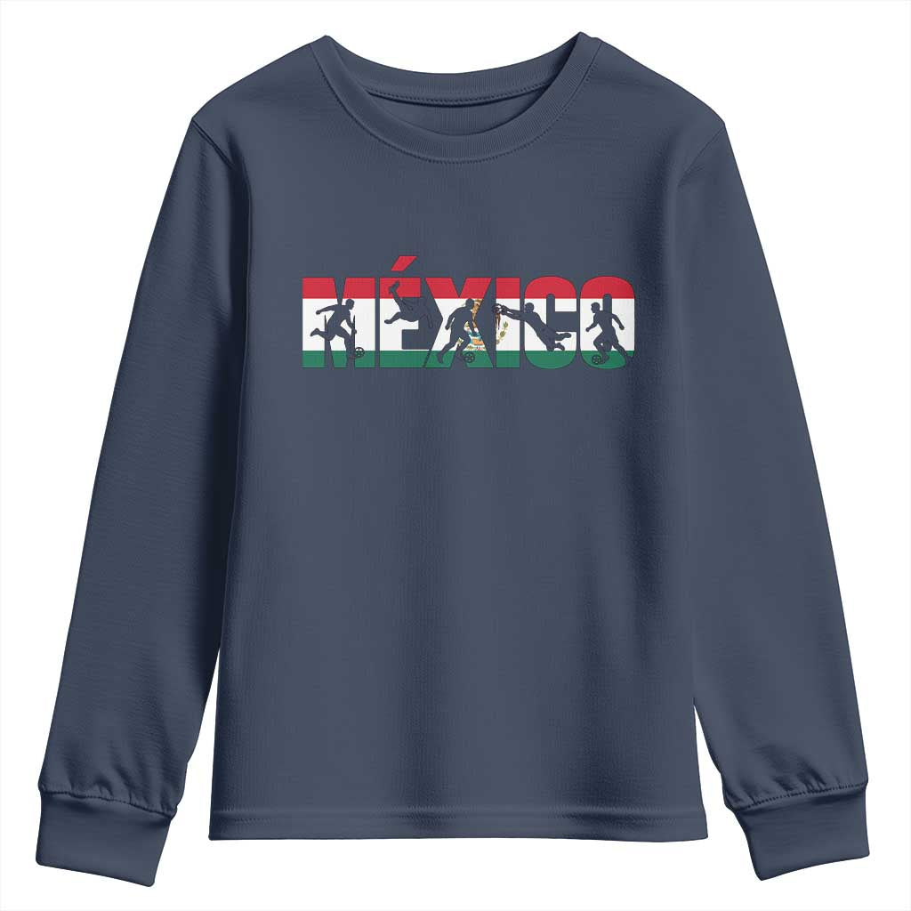 Mexico Soccer Lover Youth Sweatshirt World Football Fan Gift TS12 Navy Print Your Wear