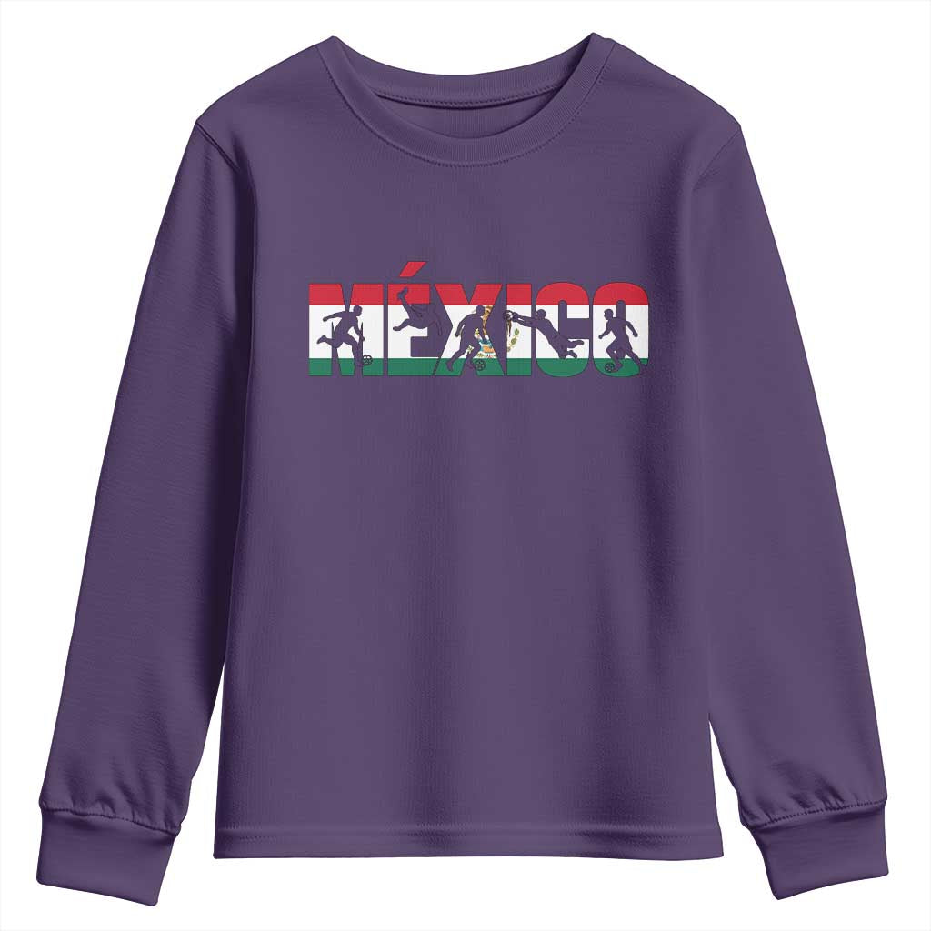 Mexico Soccer Lover Youth Sweatshirt World Football Fan Gift TS12 Purple Print Your Wear