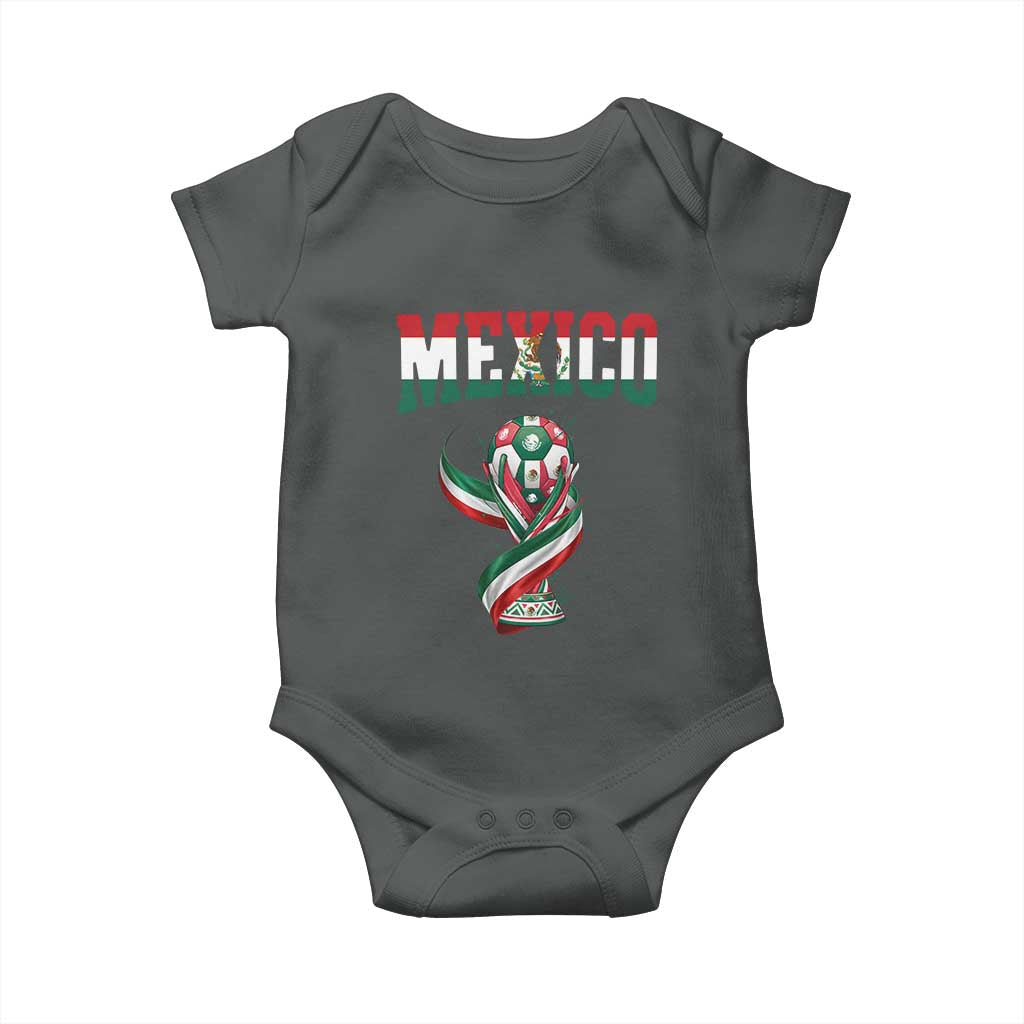 Mexico National Soccer Lover Baby Onesie Proud Mexican Fan Gift TS12 Dark Heather Print Your Wear