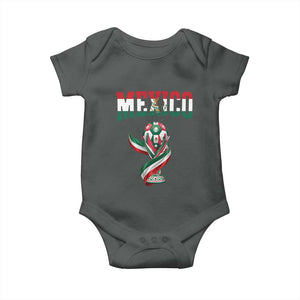Mexico National Soccer Lover Baby Onesie Proud Mexican Fan Gift TS12 Dark Heather Print Your Wear