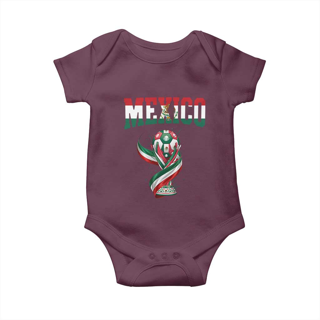Mexico National Soccer Lover Baby Onesie Proud Mexican Fan Gift TS12 Maroon Print Your Wear
