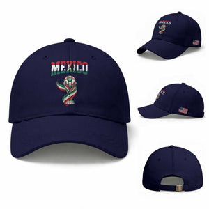 Mexico National Soccer Lover Baseball Cap Proud Mexican Fan Gift TS12 Baseball Cap Universal Fit Dark Blue Print Your Wear