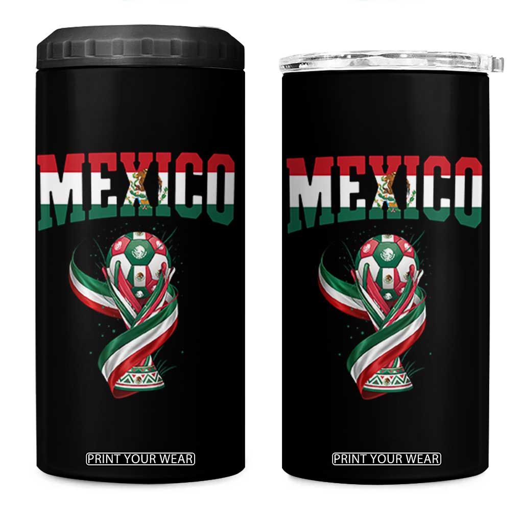 Mexico National Soccer Lover 4 in 1 Can Cooler Tumbler Proud Mexican Fan Gift TS12 One Size: 16 oz Black Print Your Wear