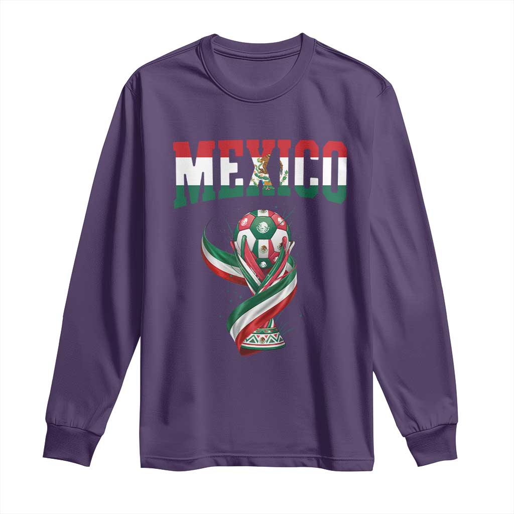 Mexico National Soccer Lover Long Sleeve Shirt Proud Mexican Fan Gift TS12 Purple Print Your Wear