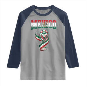 Mexico National Soccer Lover Raglan Shirt Proud Mexican Fan Gift TS12 Sport Gray Navy Print Your Wear