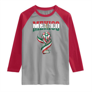 Mexico National Soccer Lover Raglan Shirt Proud Mexican Fan Gift TS12 Sport Gray Red Print Your Wear