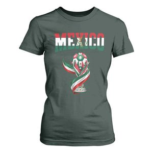 Mexico National Soccer Lover T Shirt For Women Proud Mexican Fan Gift TS12 Dark Forest Green Print Your Wear