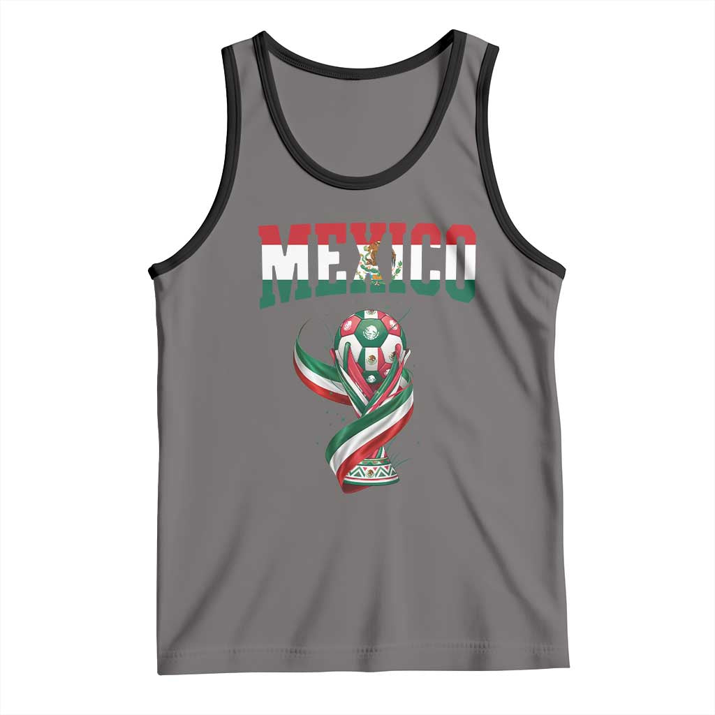 Mexico National Soccer Lover Tank Top Proud Mexican Fan Gift TS12 Deep Heather Black Print Your Wear