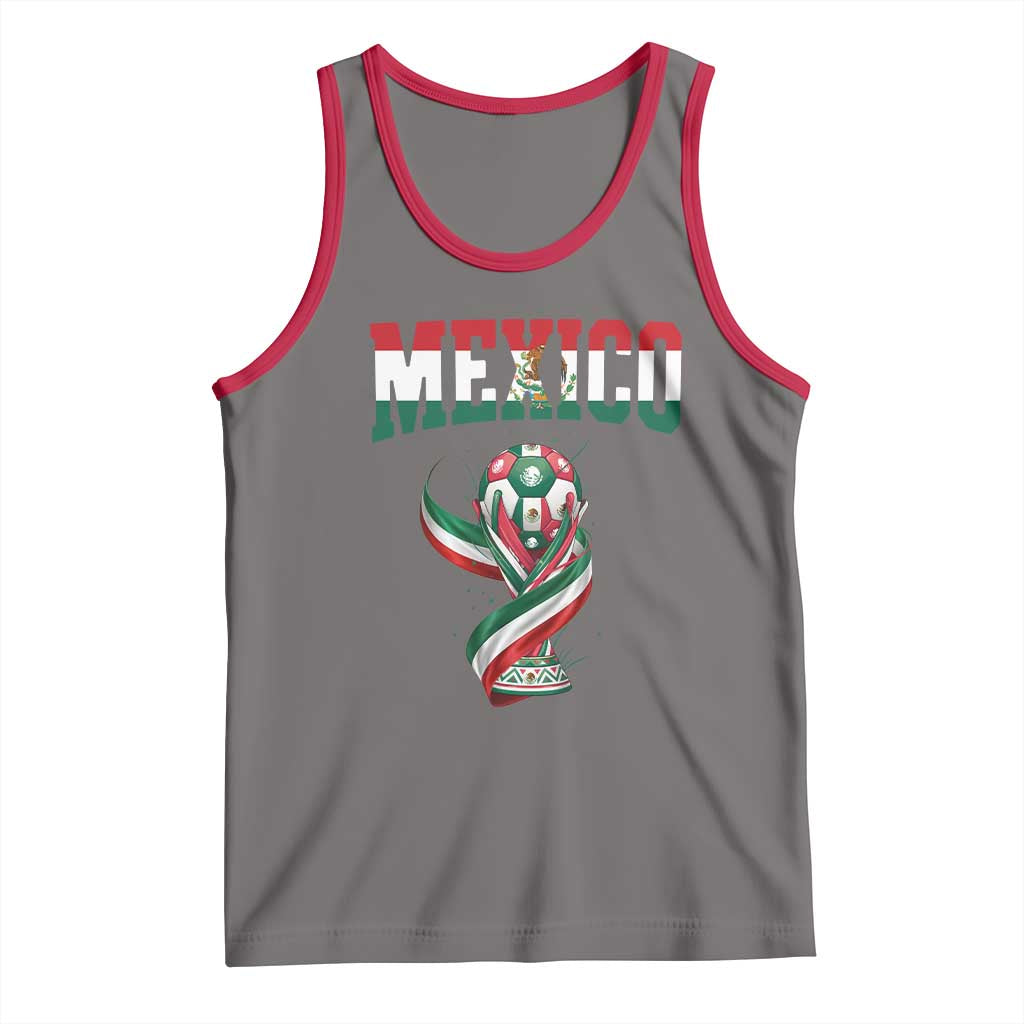 Mexico National Soccer Lover Tank Top Proud Mexican Fan Gift TS12 Deep Heather Red Print Your Wear