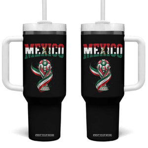 Mexico National Soccer Lover Tumbler With Handle Proud Mexican Fan Gift TS12 One Size: 40 oz Black Print Your Wear